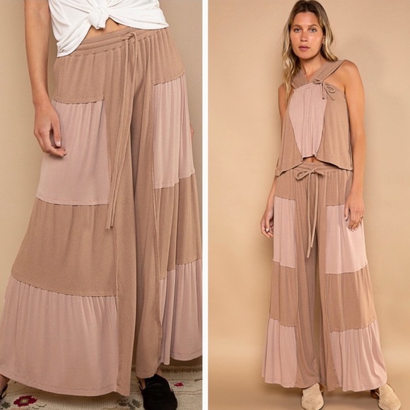 POL Ribbed Knit Wide Leg Long Lounge Pants - Picture 4 of 6